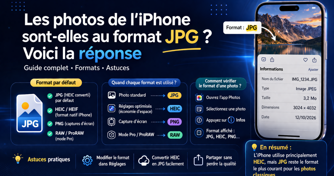 Les photos de l'iPhone sont-elles au format JPG ? Voici la réponse