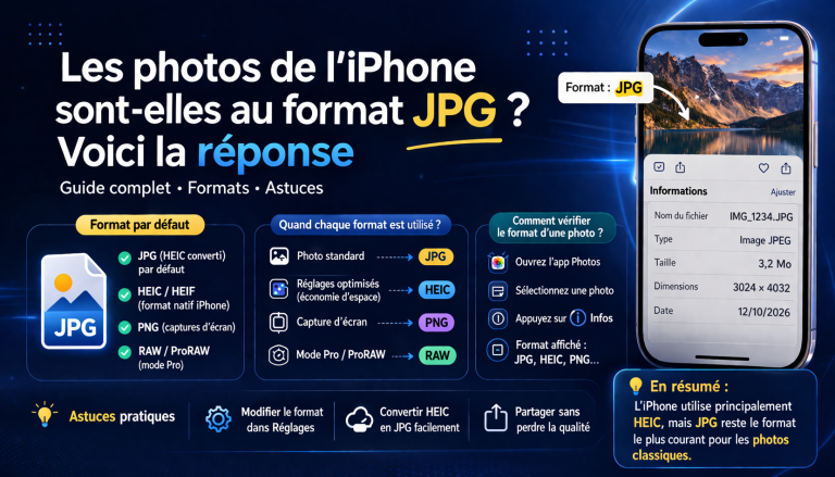 Les photos de l'iPhone sont-elles au format JPG ? Voici la réponse